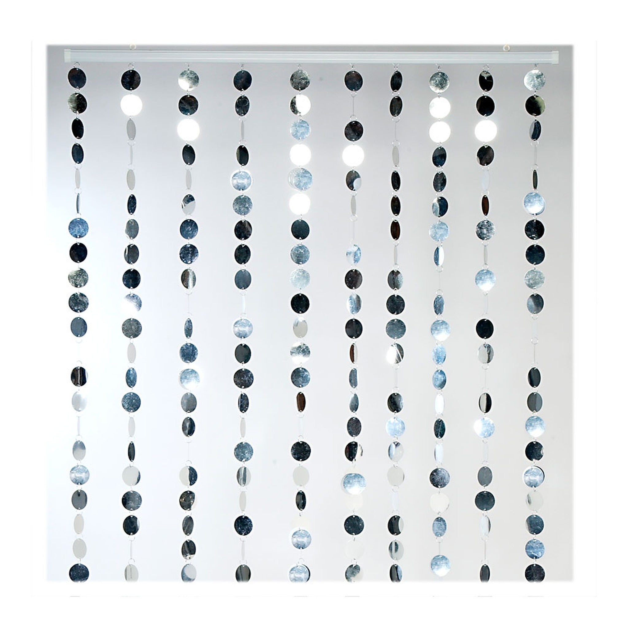 Pvc Circles Beaded Curtain Silver